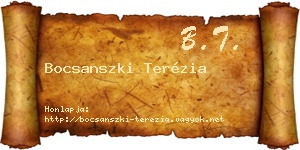 Bocsanszki Terézia névjegykártya